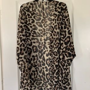 L Love Animal Print Kimono